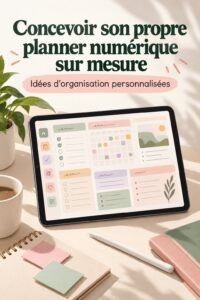 Illustration d'un planner numérique conçu sur un écran d'ordinateur.
