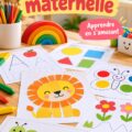 Fiches de travail colorées pour enfants en maternelle sur une table d'activité