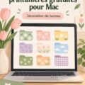 Icônes de dossiers colorées pour un bureau Mac printanier.