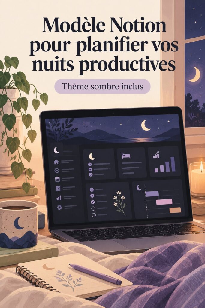 Modèle Notion pour une planification nocturne efficace avec une interface élégante