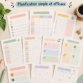 Capture d'écran d'un modèle de planificateur quotidien sur Notion, montrant une interface organisée et conviviale.