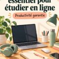 Un bureau d'étudiant moderne avec des fournitures et outils de travail