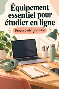 Un bureau d'étudiant moderne avec des fournitures et outils de travail