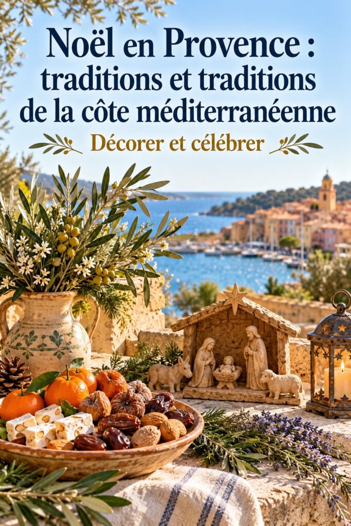 Décoration de Noël typique en Provence, mettant en avant les traditions méditerranéennes.