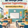 Salle de classe bien organisée avec des tables disposées pour faciliter l'apprentissage collectif