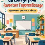Salle de classe bien organisée avec des tables disposées pour faciliter l'apprentissage collectif