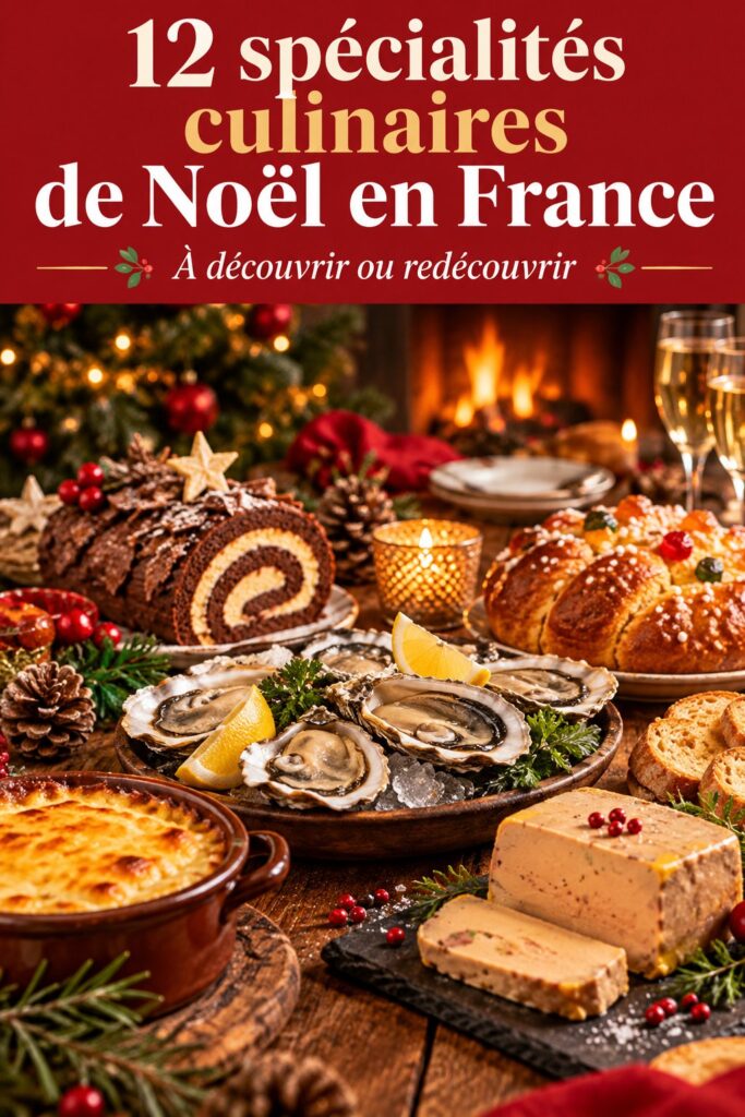 Image d'une table de Noël avec des plats français traditionnels