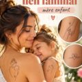 Tatouages symboliques représentant le lien entre mère et enfant.