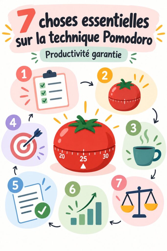 Illustration de la technique Pomodoro avec un minuteur et des livres d'étude.