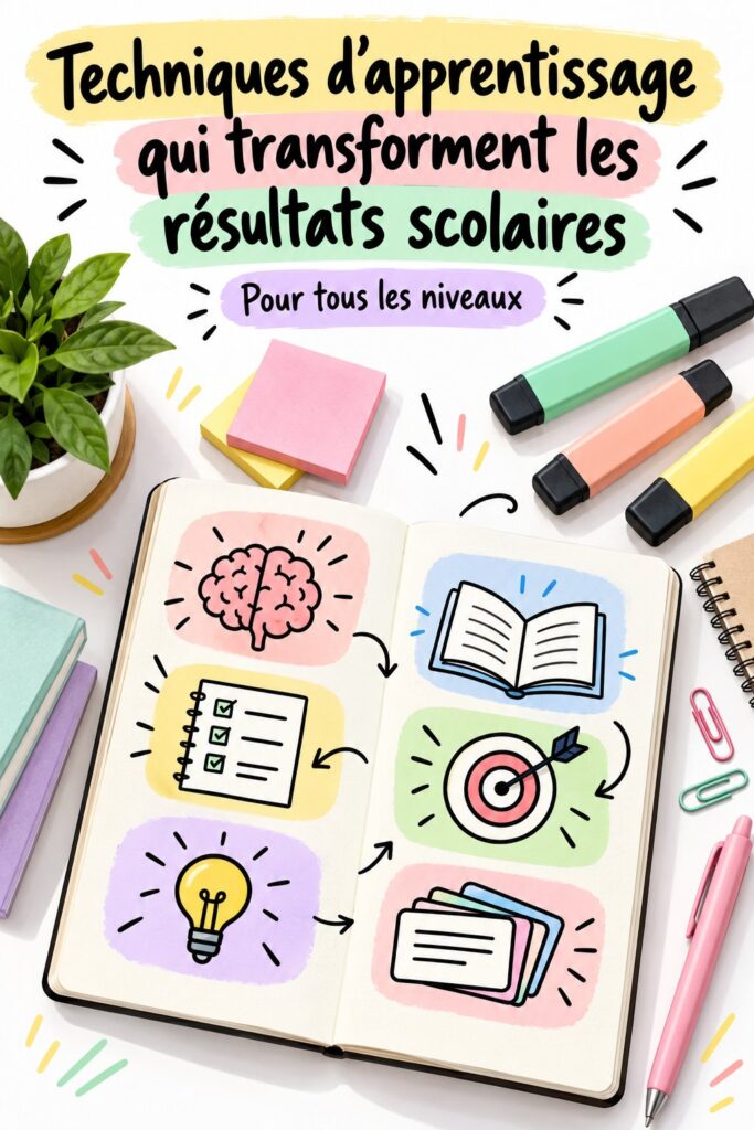 Un étudiant utilisant des techniques d'apprentissage pour réussir